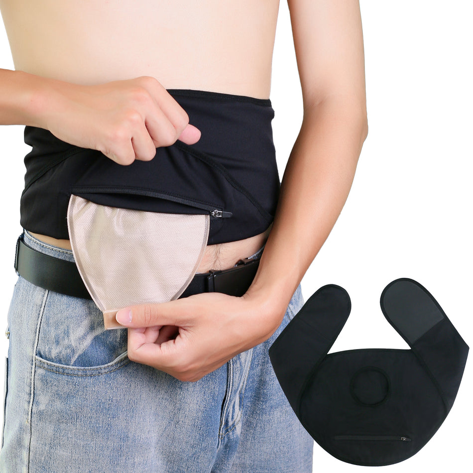 Ostomy Belt Black - Stealth Belt for Ostomy Bag, Ostomy Support Belt, Ostomy Wrap, Colostomy Bag Covers for Sport & Swiming