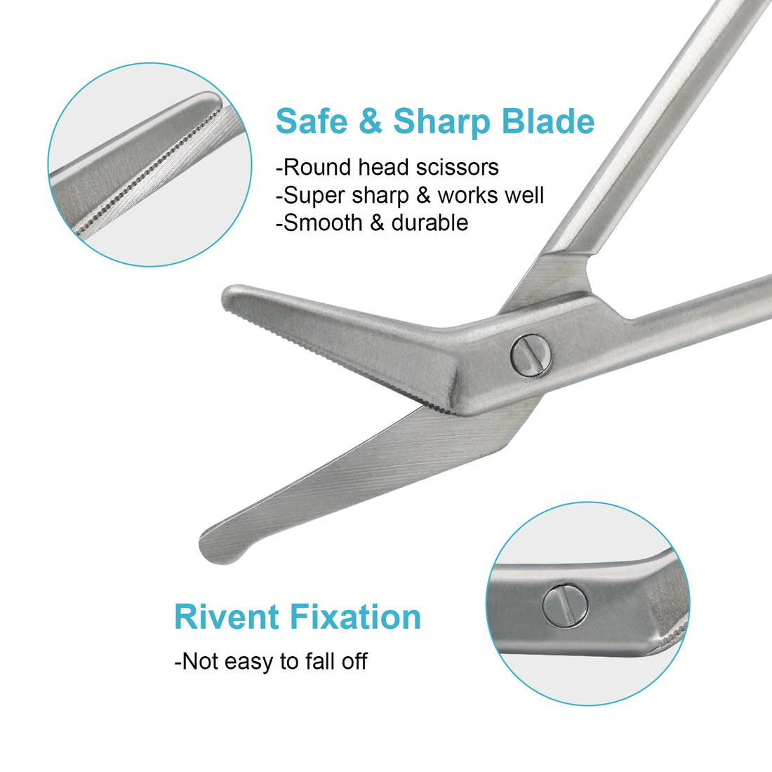 Ostomy Scissors Curved Blunt Tips, Small Scissors for Colostomy Bag an