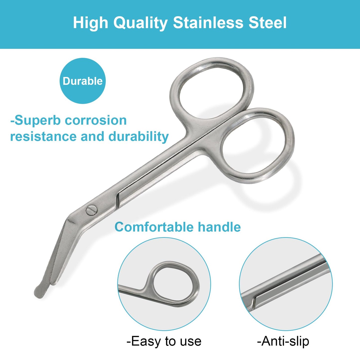 2Pcs Ostomy Scissors Curved Blunt Tips, Small Scissors for Colostomy B ...