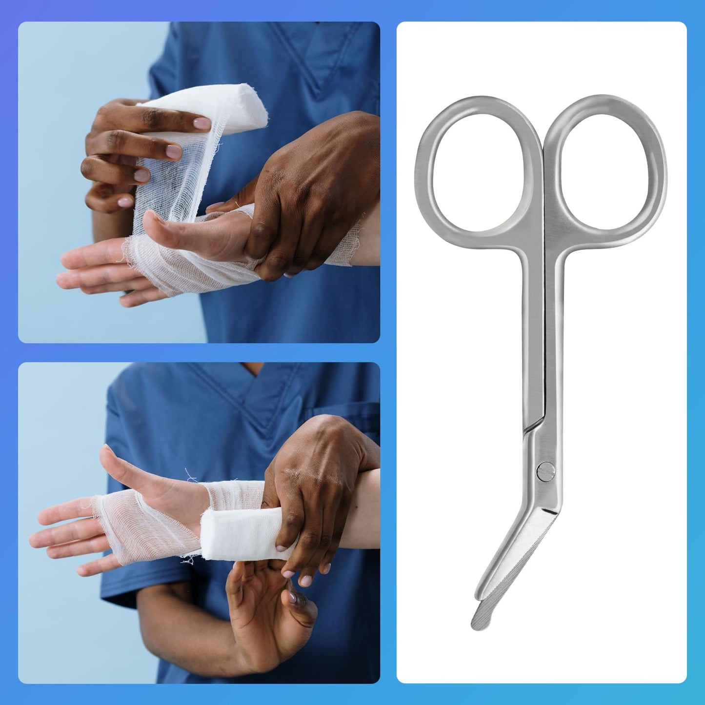 Ostomy Scissors Curved Blunt Tips, Small Scissors for Colostomy Bag an