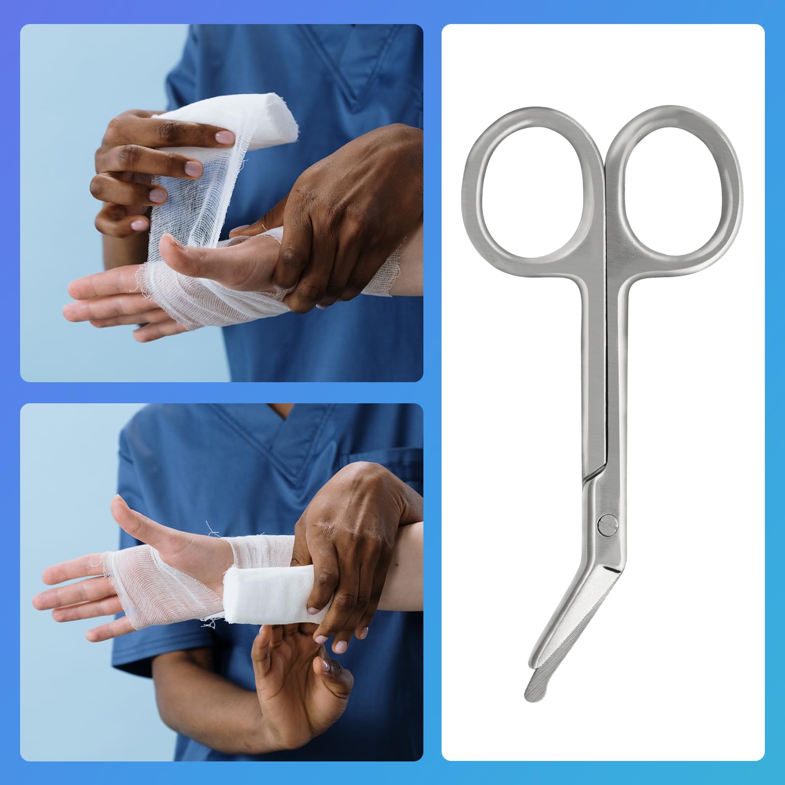 Ostomy Scissors Curved Blunt Tips, Small Scissors for Colostomy Bag an