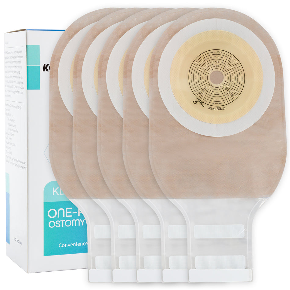 Colostomy Bags, Ostomy Supplies, One Piece Drainable Pouch for Stoma Care, 30 PCS, Cut-to-Fit
