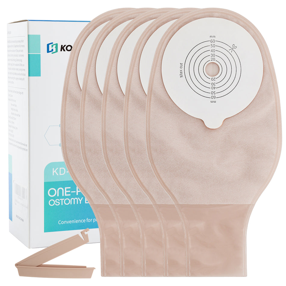 Colostomy Bags, One-Piece Drainable Pouches for Ostomy, Ileostomy, and Stoma Care, Cut-to-Fit, 25 PCS