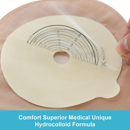 Colostomy Bags, One Piece Drainable Ostomy Pouch with Hook and Loop Closure, Cut-to-Fit, 20 PCS - KONWEDA MEDICAL TBOB0013