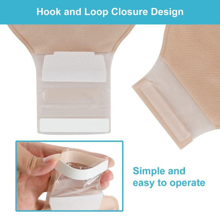 Colostomy Bags, One Piece Drainable Ostomy Pouch with Hook and Loop Closure, Cut-to-Fit, 20 PCS - KONWEDA MEDICAL TBOB0013