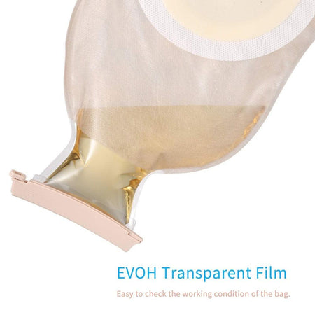 Colostomy Bags with Clamp Closure, One Piece Drainable Pouch, Cut-to-Fit (Pack of 10) - KONWEDA MEDICAL TBOB0001