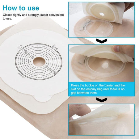 Colostomy Bags with Clamp Closure, Two Piece Drainable Pouch, Cut-to-Fit (15 PCS Bags+5 PCS Barrier) - KONWEDA MEDICAL KDOB0005